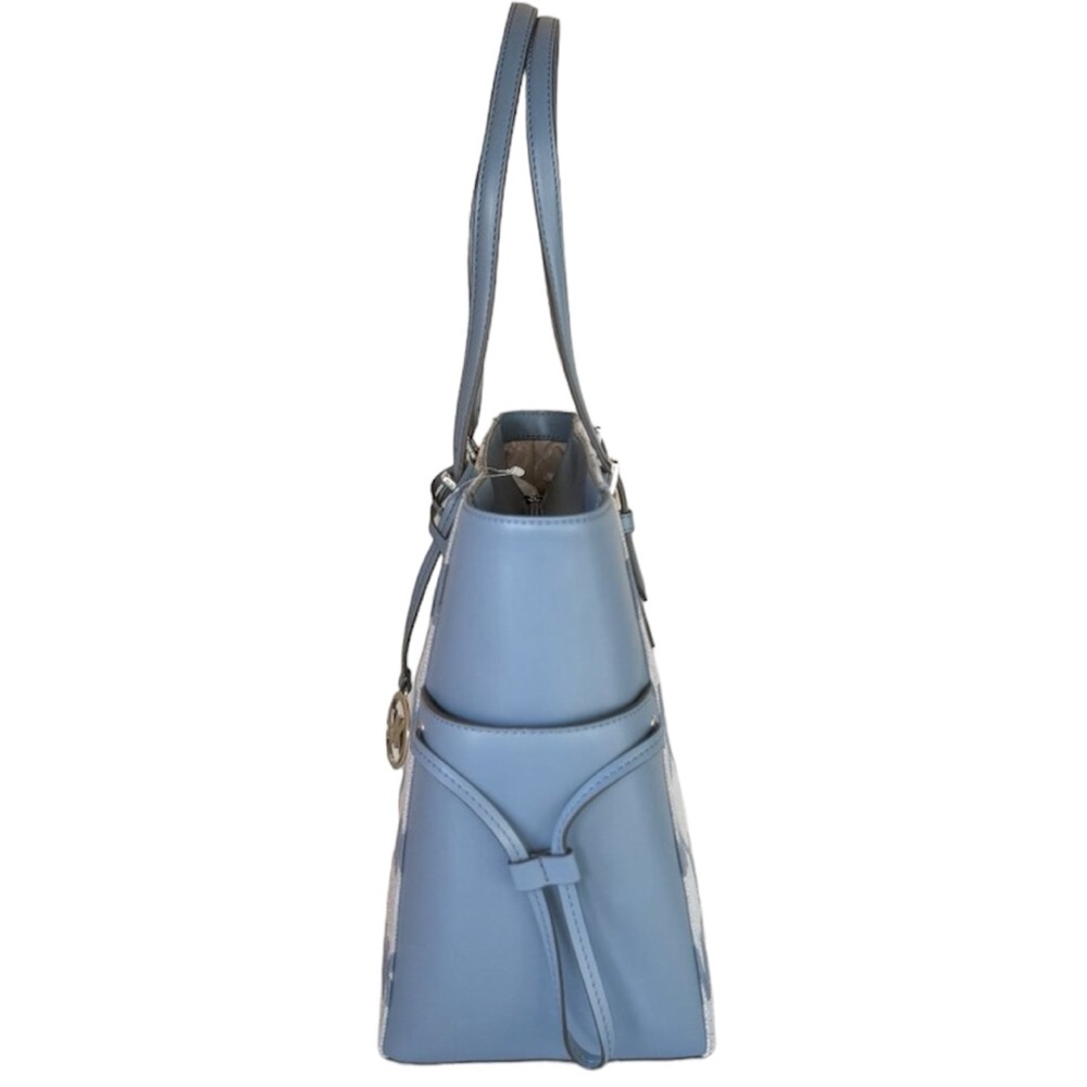 Michael Kors Gilly Large Drawstring Tote Shoulder Bag MK Graphic Logo Denim NWT - Picture 7 of 9